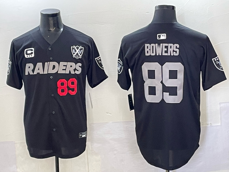 Men Oakland Raiders 89 Bowers Black Nike 2025 Limited NFL Jersey 002